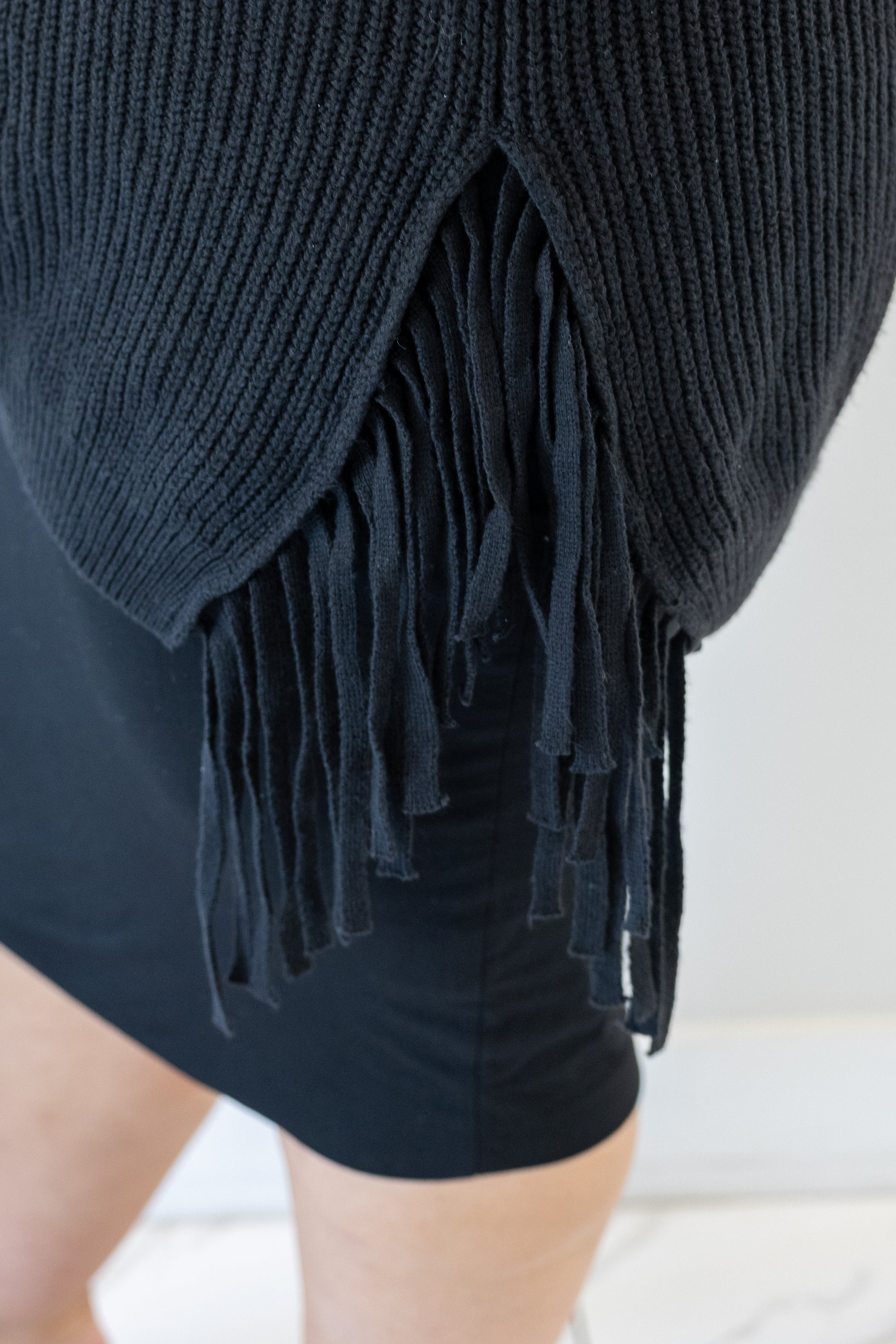 plus size, modest fringe sweater