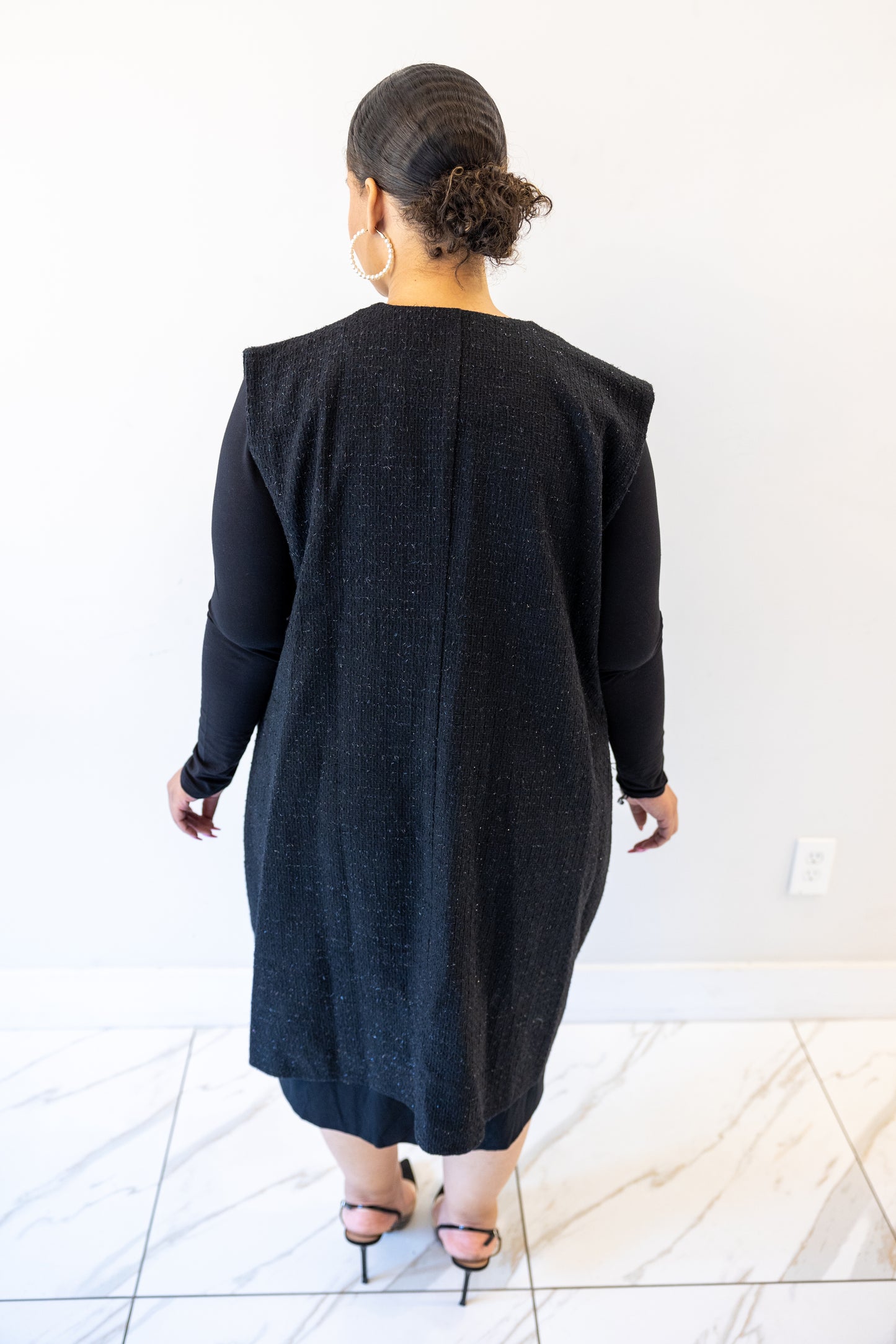 plus size modest velvet vest