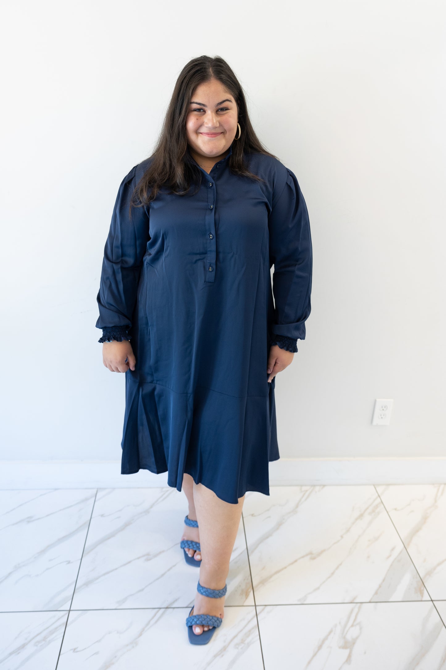 plus size, modest silk dress