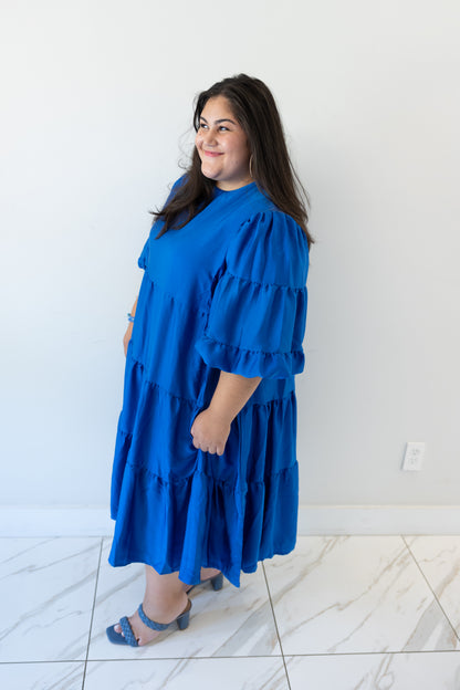 plus size modest ruffle dress