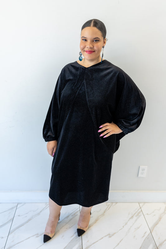 plus size velvet modest dress