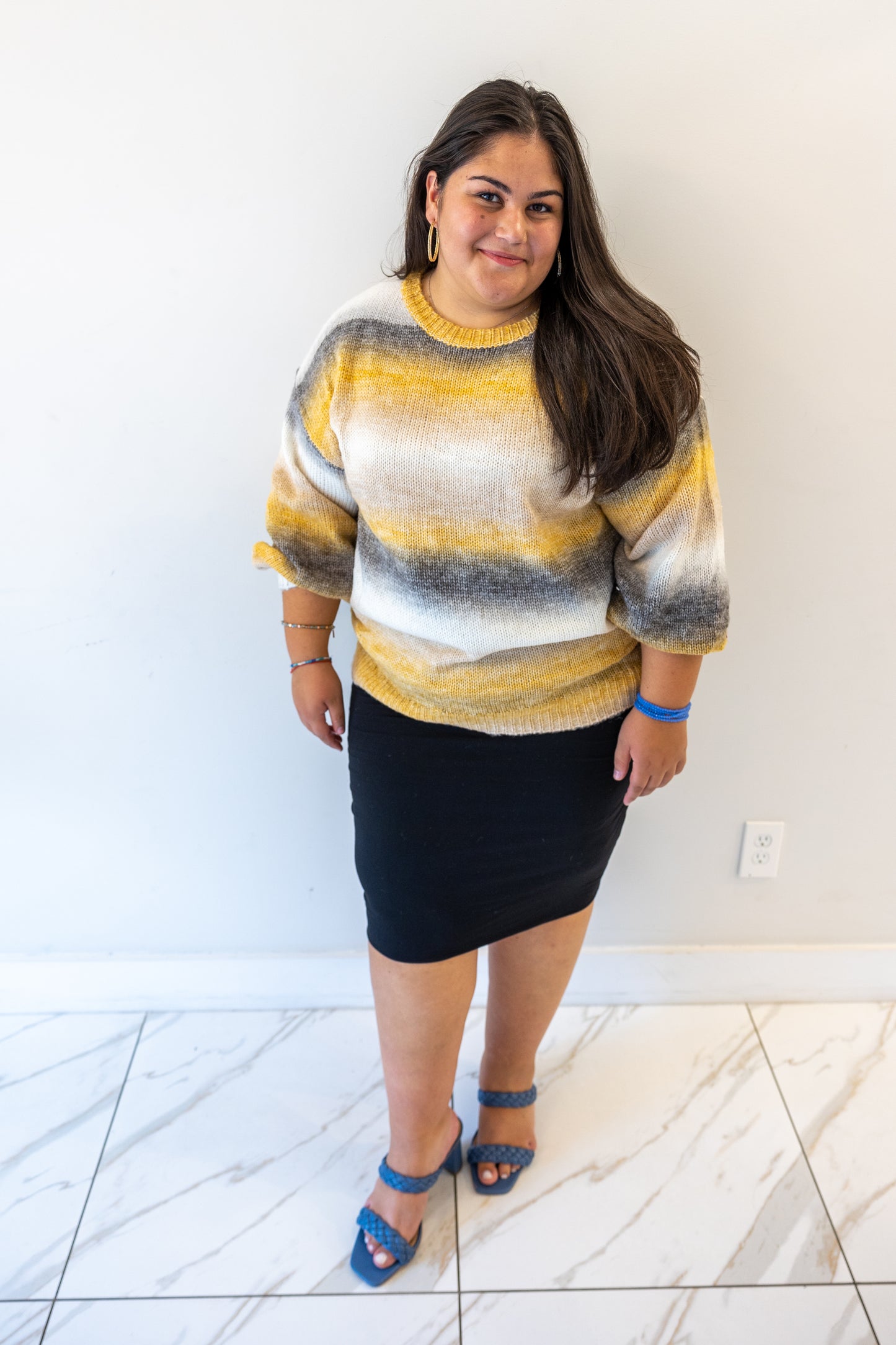 plus size, modest  striped sweater