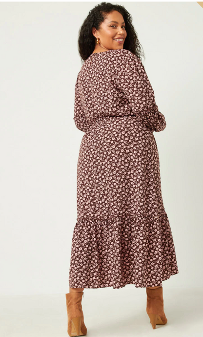 plus size modest ruffled dress