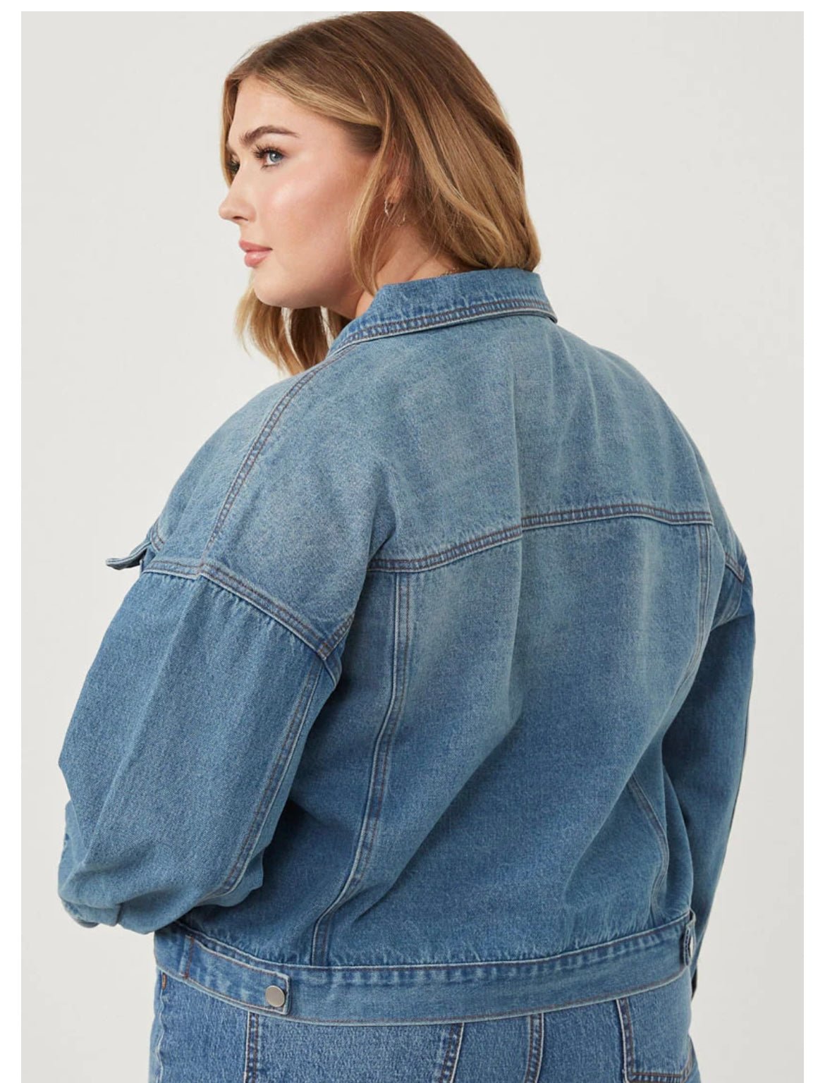 Cargo Pocket Washed Denim Jacket - The Perfect Fitt