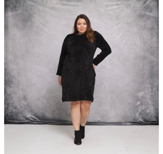 plus size ribbed velvet dress