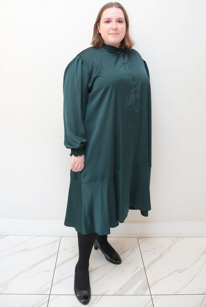 plus size, modest silk dress