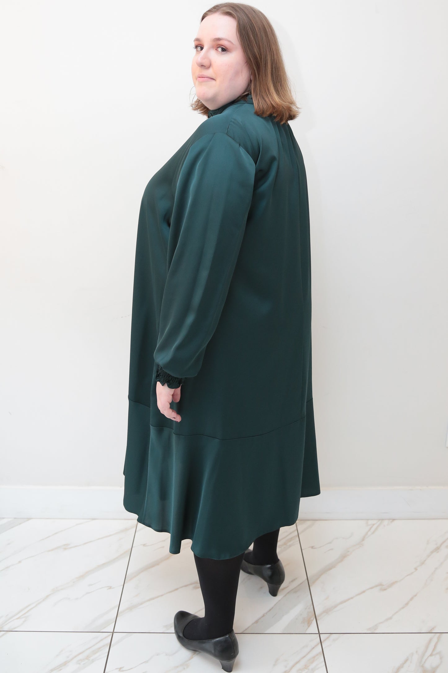 plus size, modest silk dress