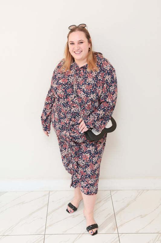 plus size modest ruched midi dress